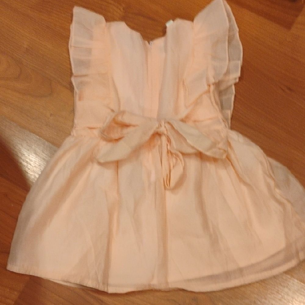 Peach Ruffled Kids Dress - Picture 5 of 5